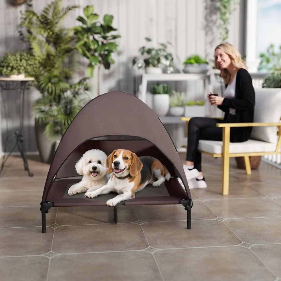 Pawhut Hundeliege M - 91x76x90cm Kaffee