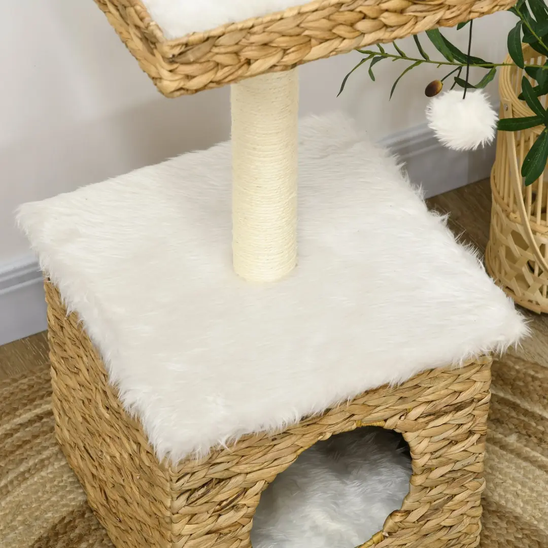 Pawhut Kattenboom 40x40x83cm - 2 Niveaus - Bruin