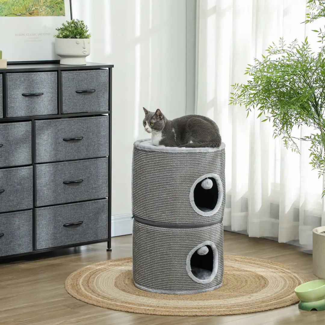 Pawhut Kattentoren - 42x42x69cm Grijs