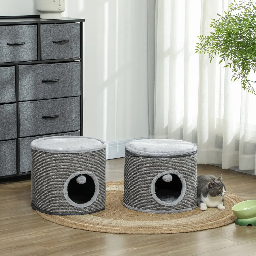 Pawhut Kattentoren - 42x42x69cm Grijs