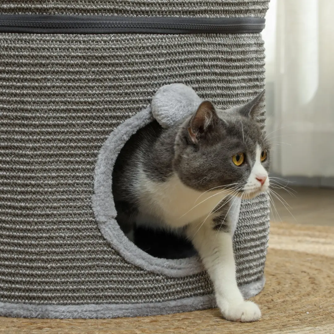 Pawhut Kattentoren - 42x42x69cm Grijs