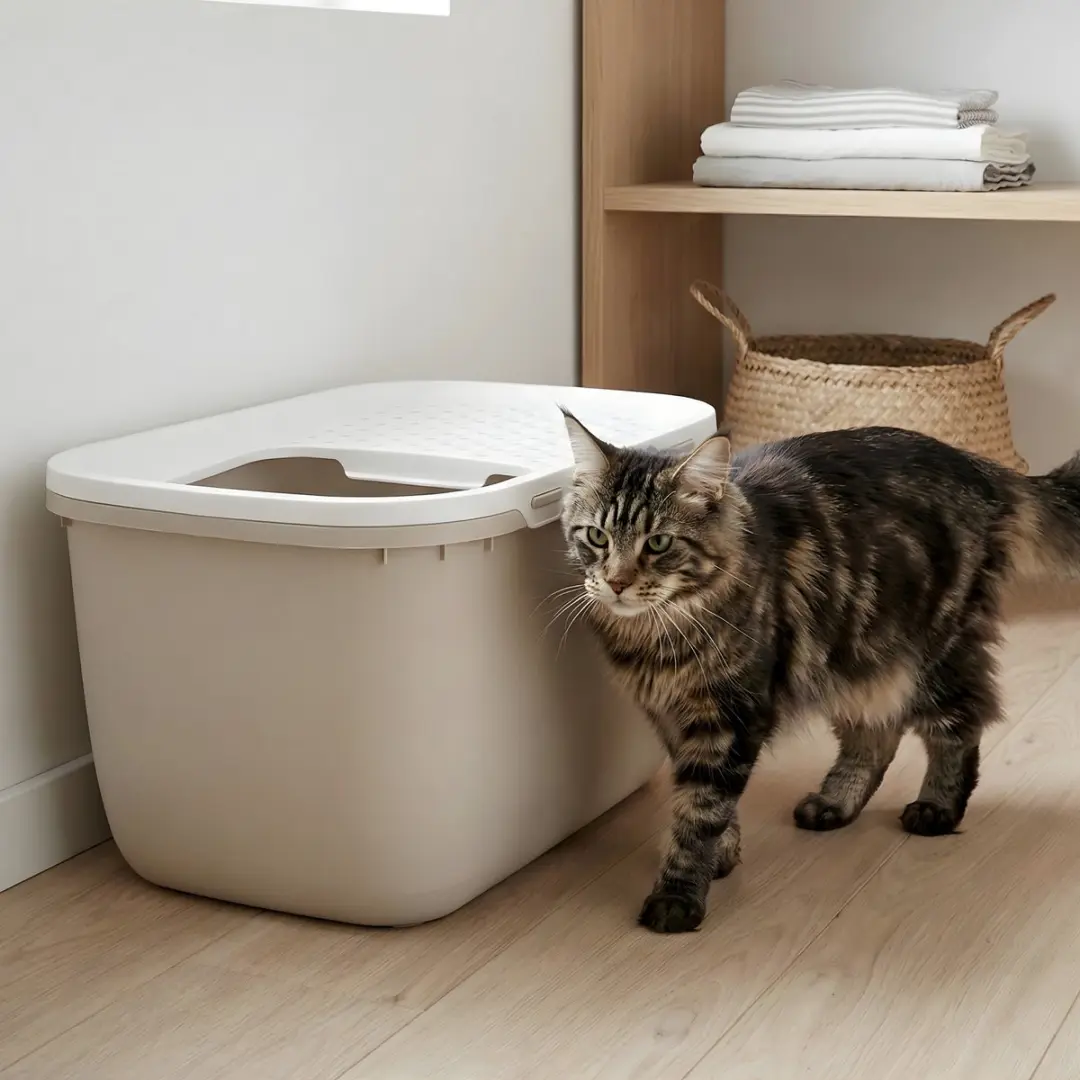 Savic Hop In Giant Kattenbak - 74x49,7cm - Mokka/Wit