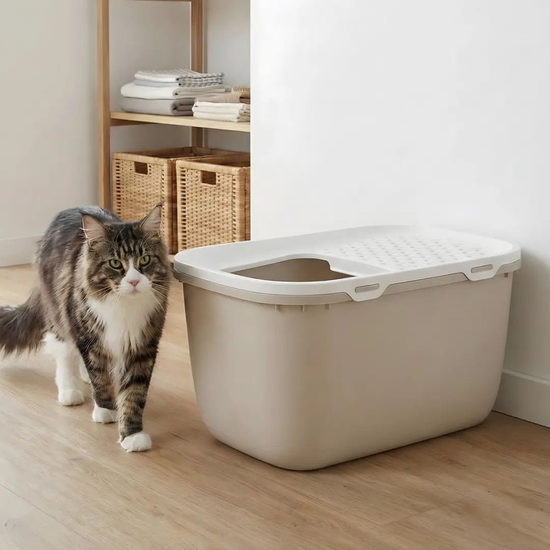 Savic Hop In Giant Kattenbak - 74x49,7cm - Mokka/Wit