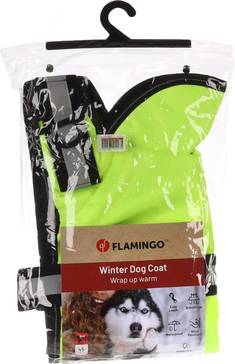 Flamingo Winterjas Eisbär voor Honden - Maat S - Fluogeel - afbeelding 6 van 6