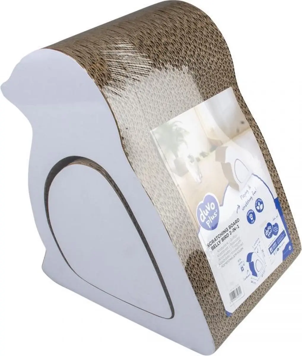 Duvo+ Krabplank Belly Bird 2-in-1 Wit