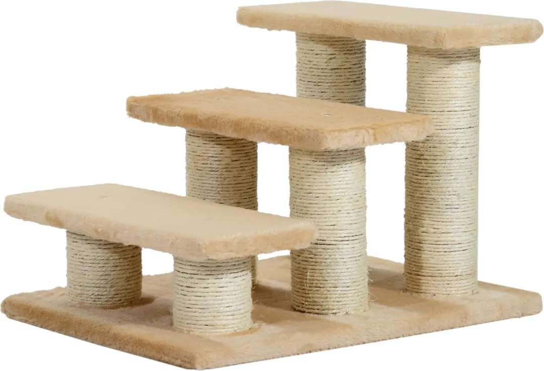 Pawhut Dierentrap 3 Niveau's - 1 Ligplek - Beige
