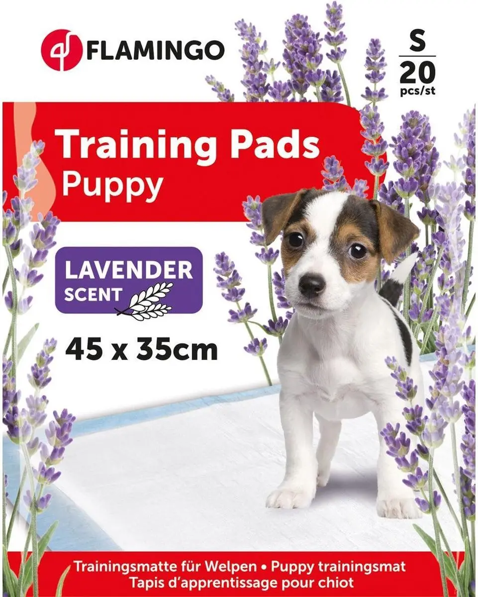 Flamingo Puppy Trainingsmat Lavendel - Wit S - 20 Stuks