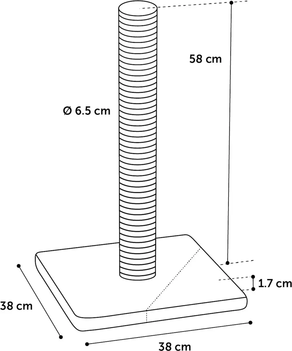 Flamingo Glen Krabpaal - Lichtbeige & Lichtgrijs - 38x38x58cm