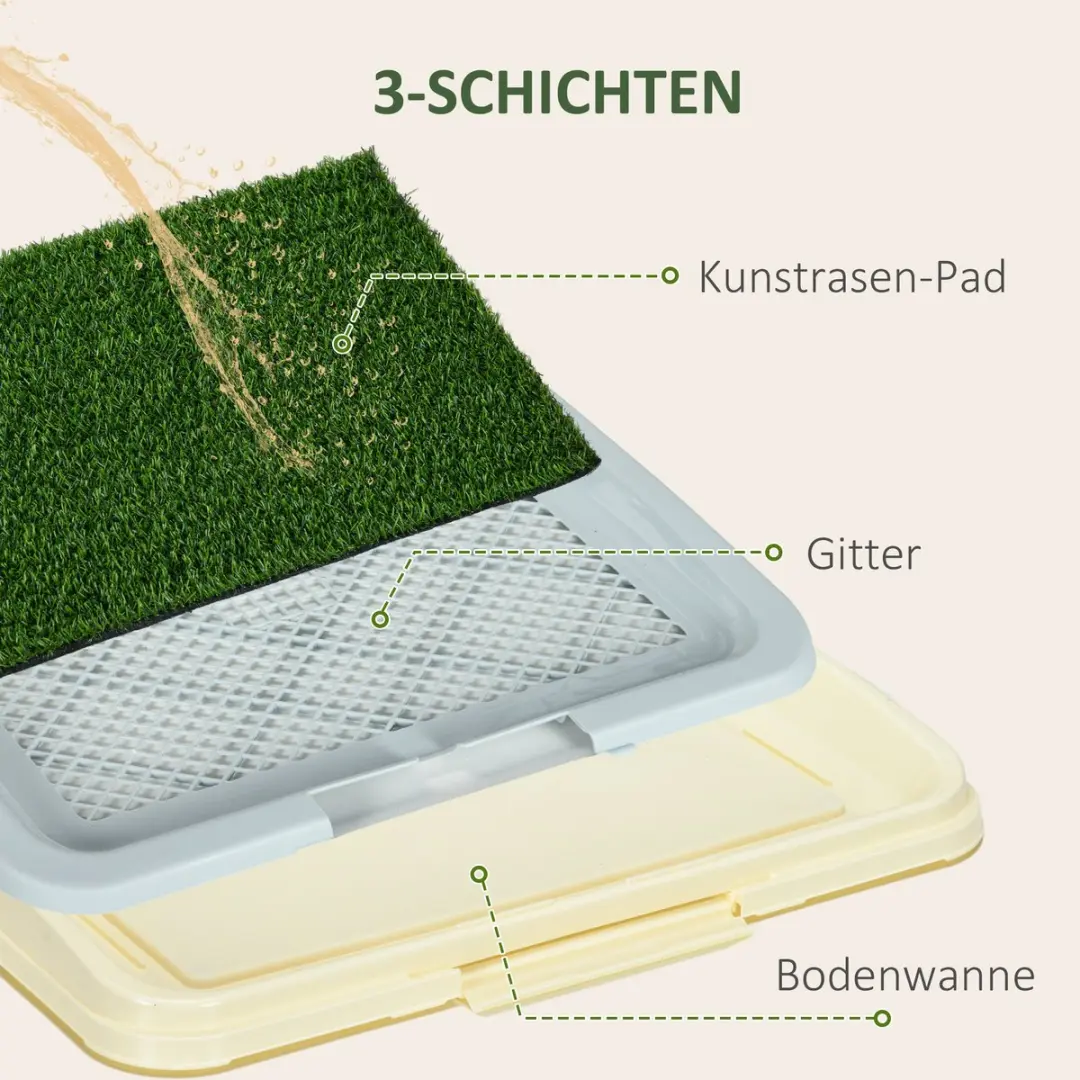 Pawhut Welpentoilette Kunstgras Honden-WC 63x48cm - Blauw - afbeelding 6 van 6