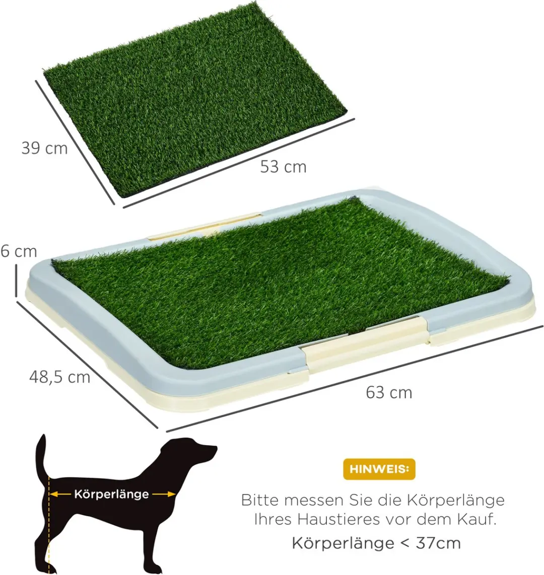 Pawhut Welpentoilette Kunstgras Honden-WC 63x48cm - Blauw
