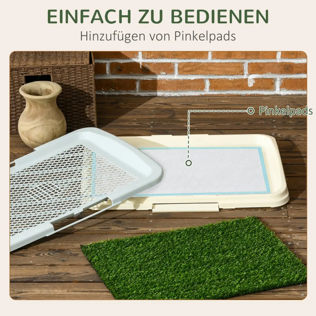Pawhut Welpentoilette Kunstgras Honden-WC 63x48cm - Blauw