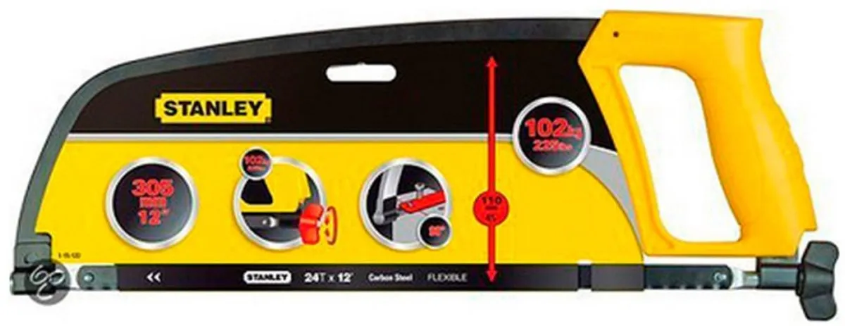 Stanley Metaalzaagbeugel 300mm 24T/inch 1-15-122