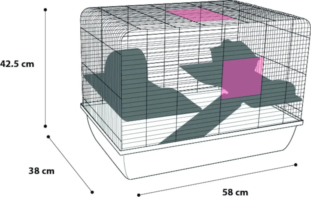 Flamingo Hamsterkooi Milo - 58x38x42.5cm