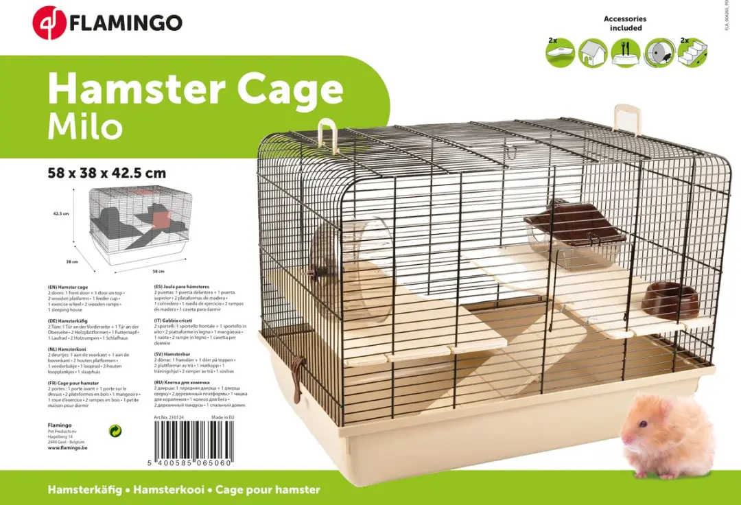 Flamingo Hamsterkooi Milo - 58x38x42.5cm