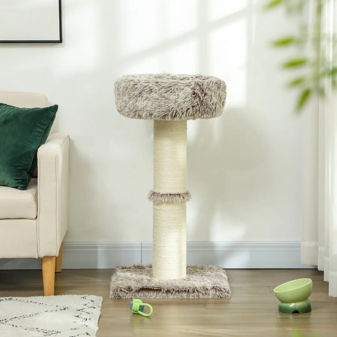 Pawhut Kattenboom 87cm - 2 Ligplekken - 1 Niveau - Bruin