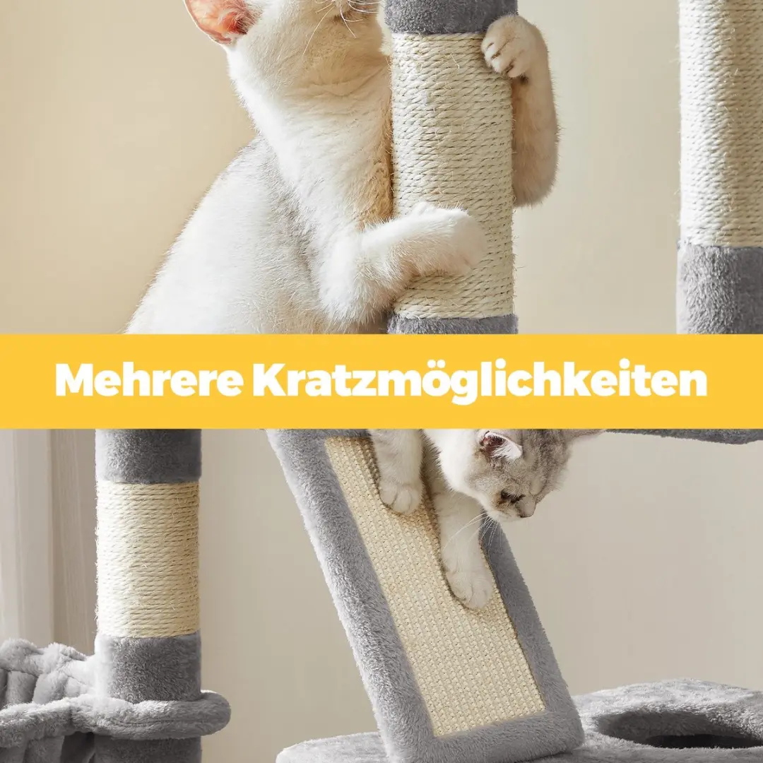 Songmics Krabpaal 206cm - 3 Ligplekken - Lichtgrijs