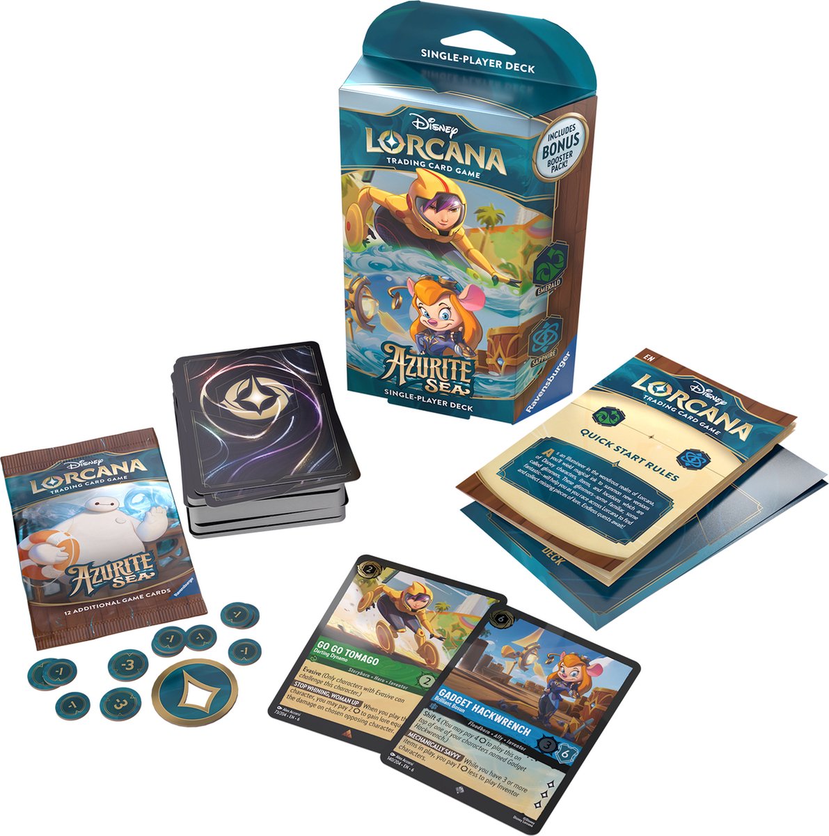 Disney Lorcana: Azurite Sea Go Go Tomago & Gadget Hackwrench Starter Deck