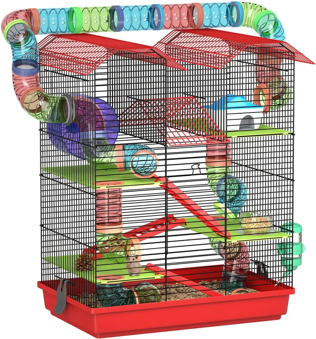 Pawhut Hamsterkooi 47x30x59cm