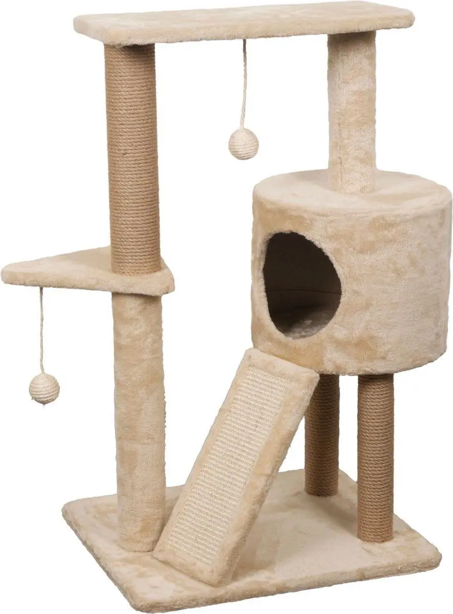 Flamingo Paradise Krabpaal - Beige - 4 Niveaus - 2 Ligplekken