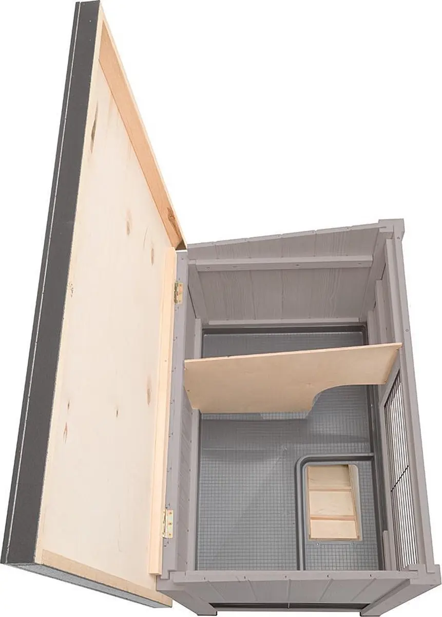 Ferplast Ranch 120 Basic Konijnenhok 2-Verdiepingen - 117x67,5x95,5cm - Grijs - afbeelding 6 van 6