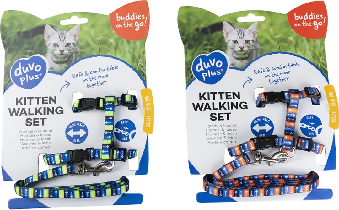 DuvoPlus Uitlaatriem Kat Kitten Wandelset 15-25cm