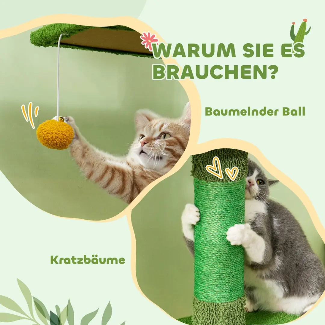 Pawhut Kattenboom - 5 Ligplekken 230-275cm Groen
