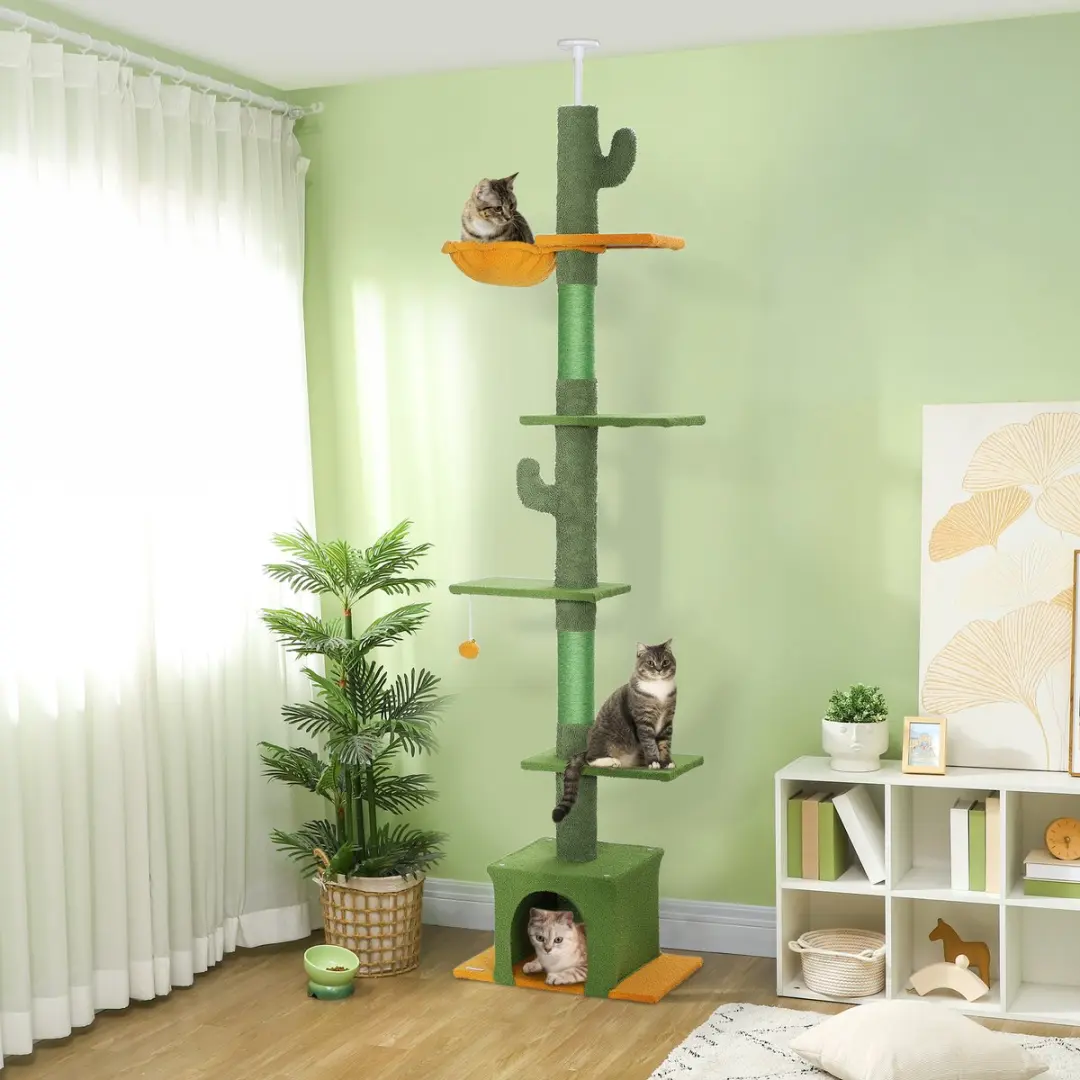 Pawhut Kattenboom - 5 Ligplekken 230-275cm Groen