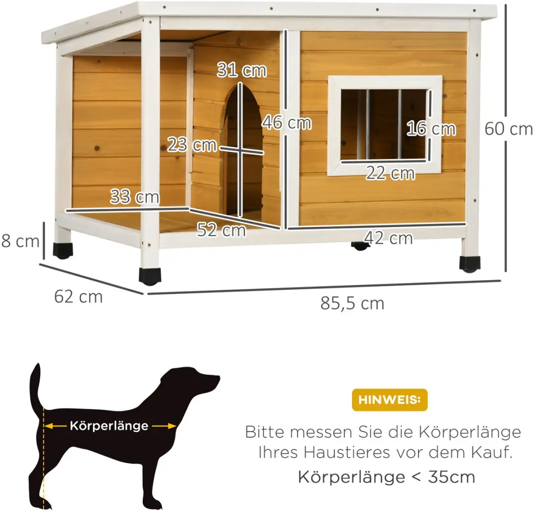 Pawhut Hondenkennel D02-152V00 - Oranje