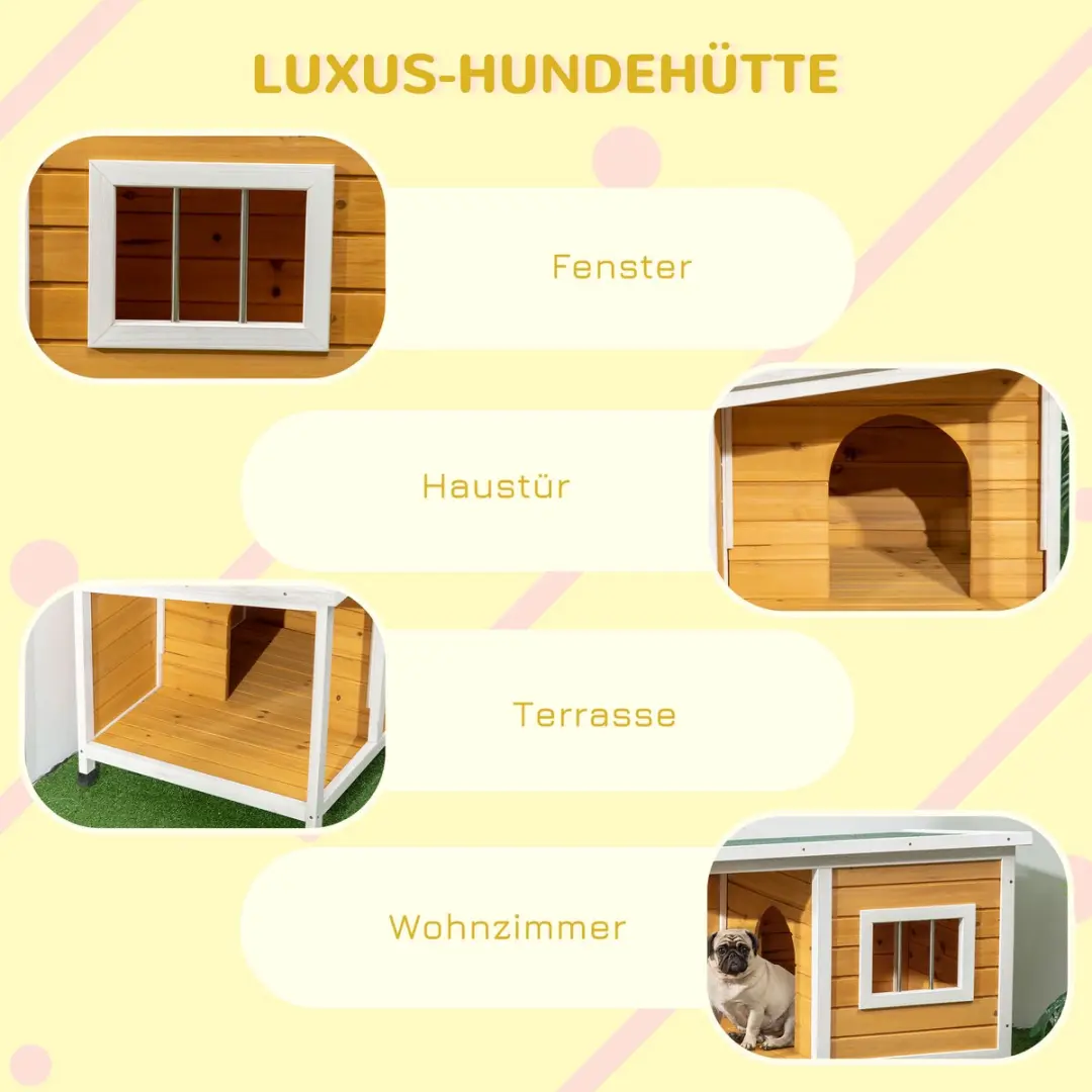 Pawhut Hondenkennel D02-152V00 - Oranje