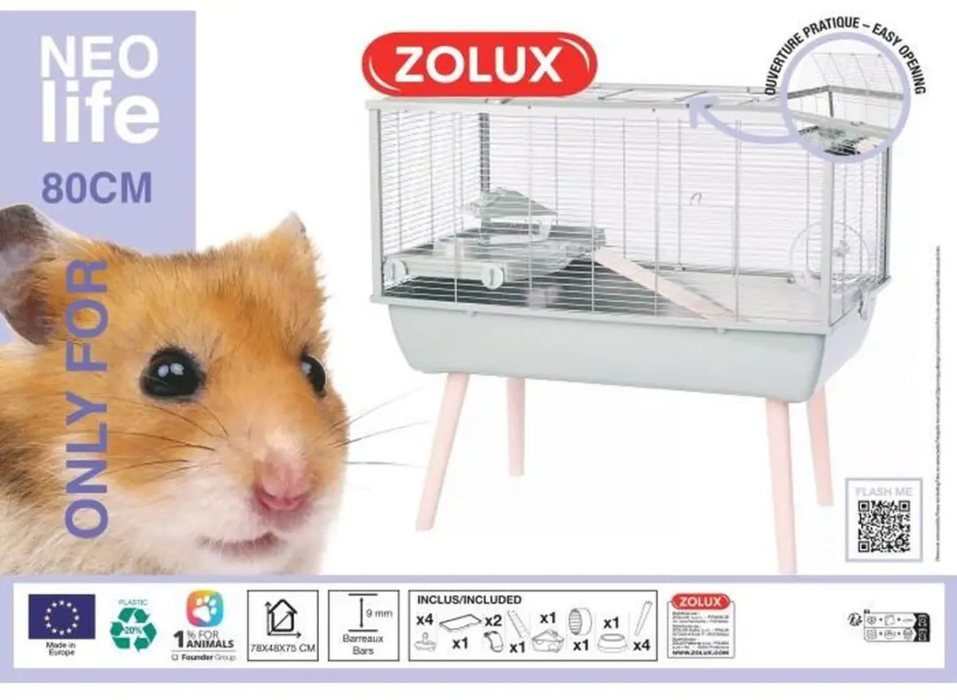 Zolux Neolife 80 Hamsterkooi 78x48x75cm - Groen