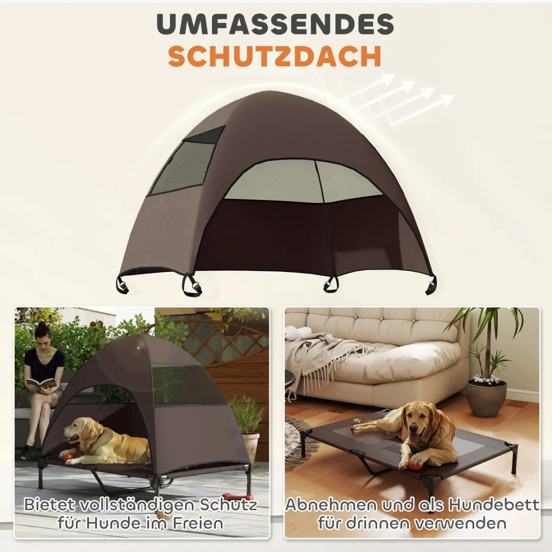 Pawhut Hundeliege Polyester - 106x76x99cm Kaffee
