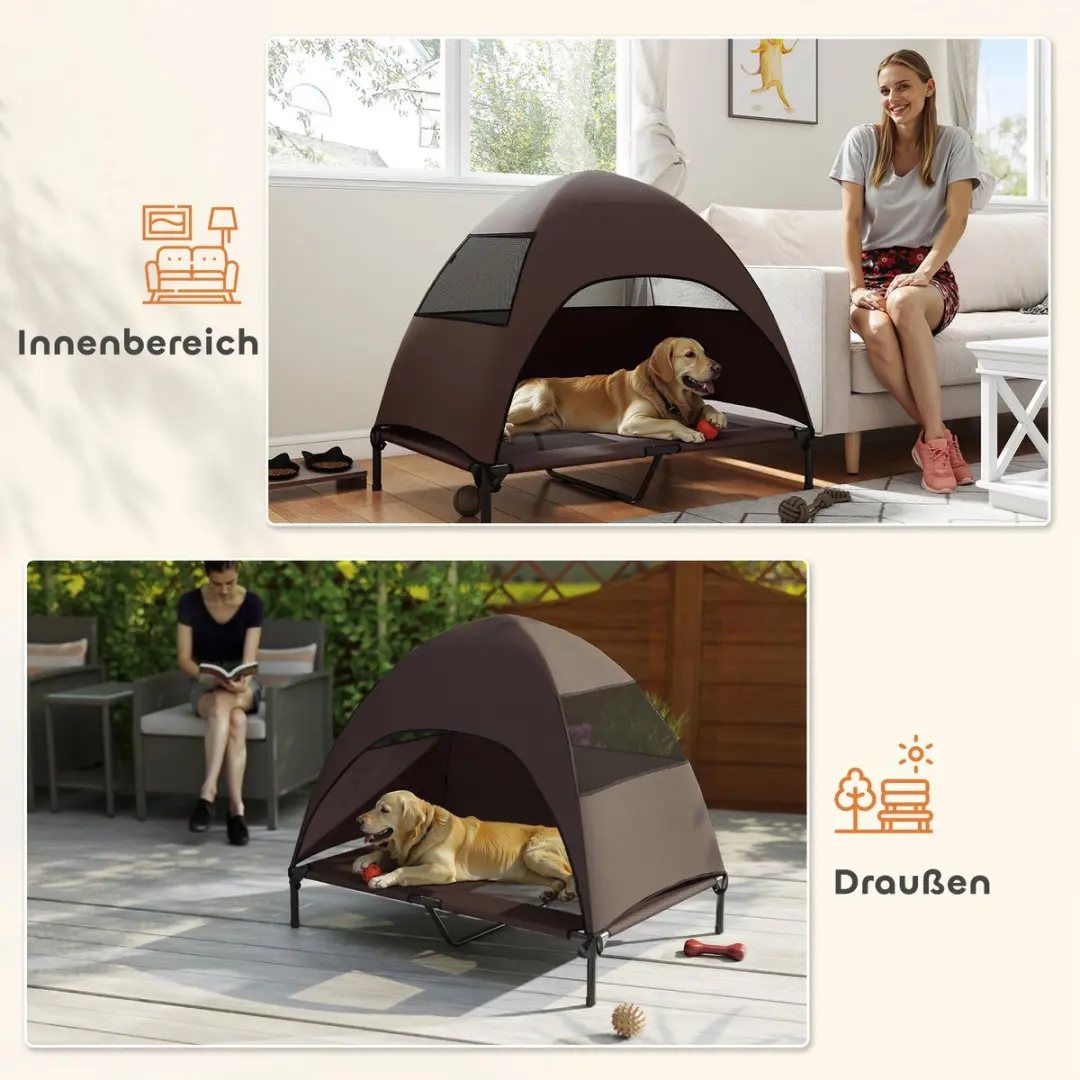 Pawhut Hundeliege Polyester - 106x76x99cm Kaffee