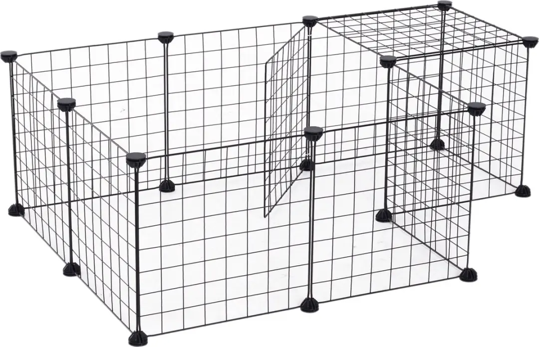 Pawhut Dierenren met Tralies - Zwart - afbeelding 6 van 6