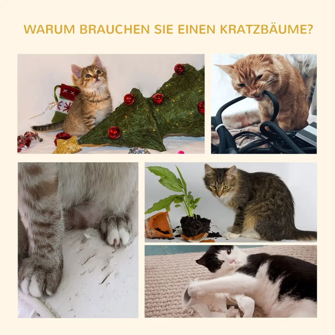 Pawhut Kratzbaum 240-260cm - 5 Ligplekken - Donkergrijs