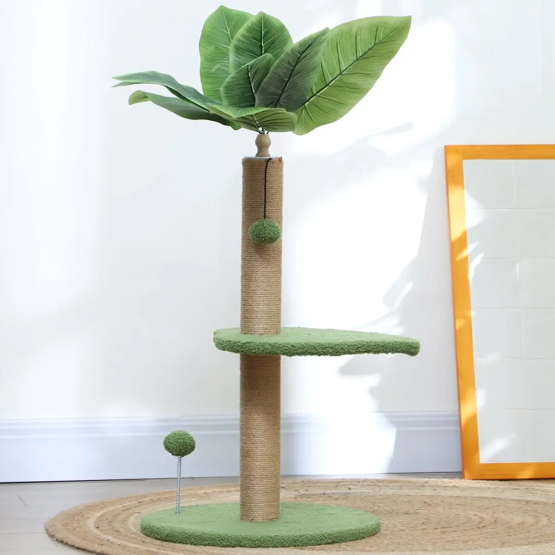 Pawhut Kattenboom Teddybeer 40x40x83cm - 2 Niveaus - Groen
