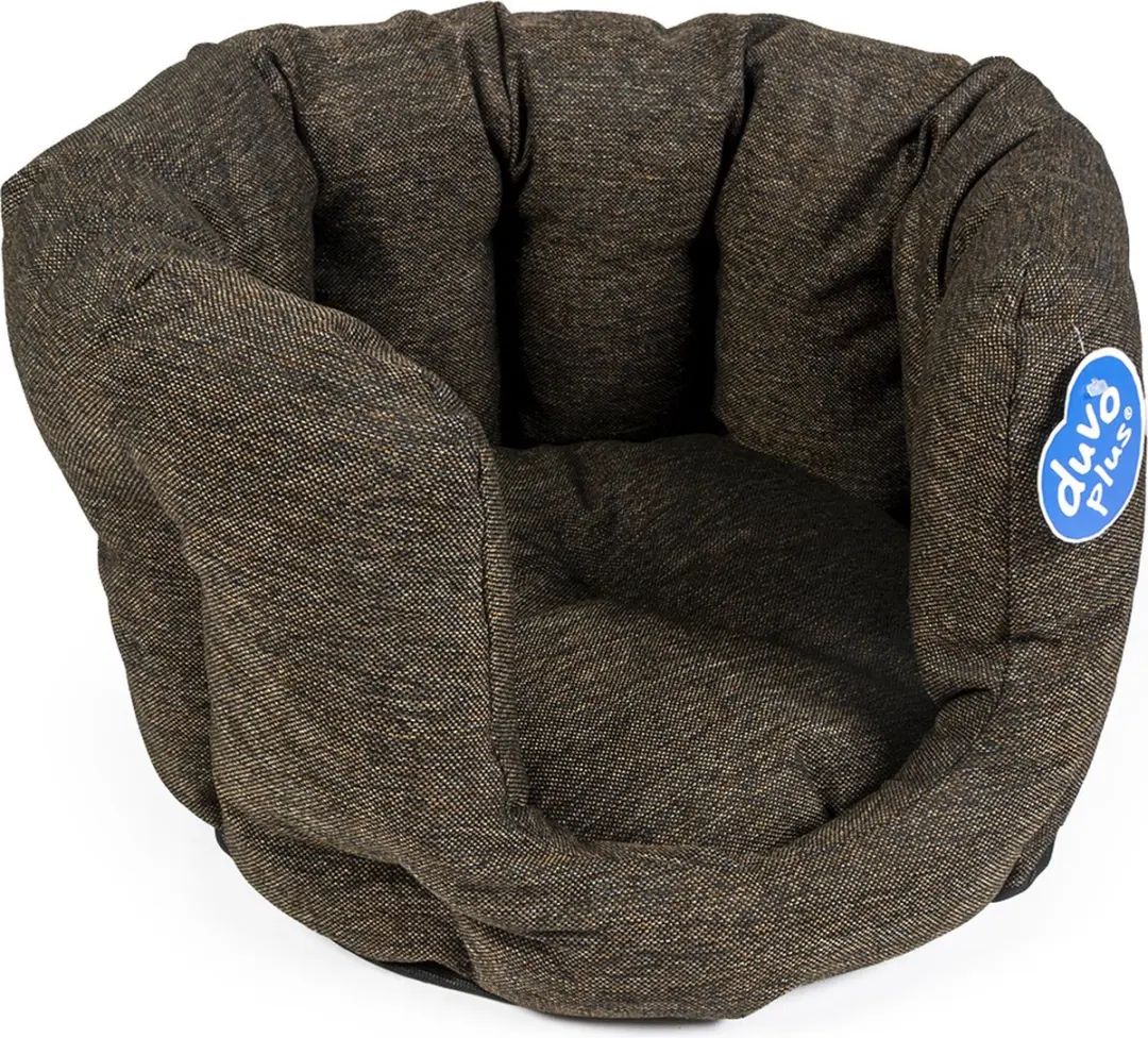 DuvoPlus Dierenkussen Kat Mand Ovaal King Brown 50x45x27cm