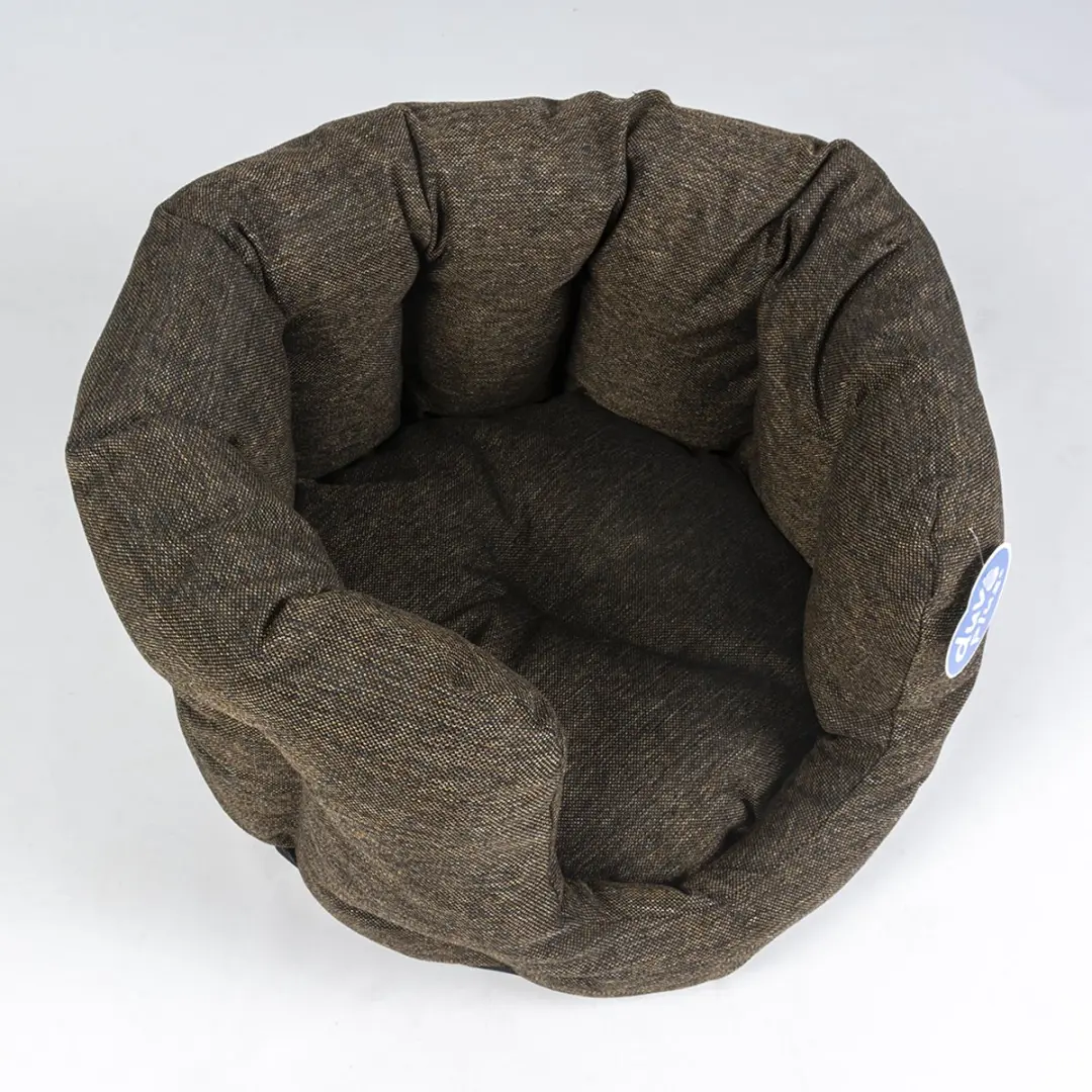 DuvoPlus Dierenkussen Kat Mand Ovaal King Brown 50x45x27cm