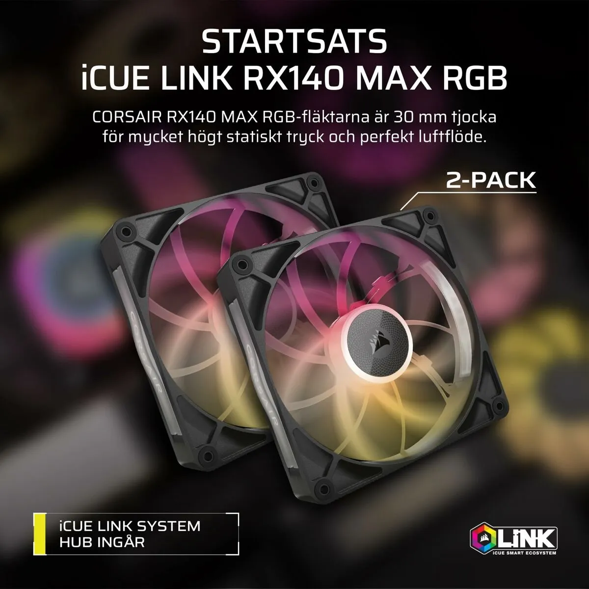 Corsair iCUE LINK RX140 RGB Max Boxventilator 2x14cm