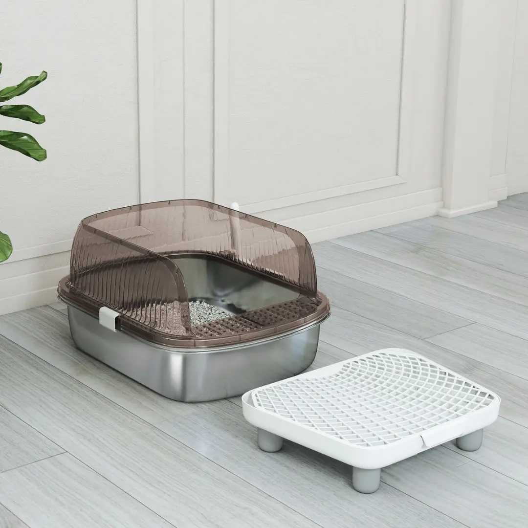 ECTEATOY Extra Grote Kattenbak 15L - Grijs