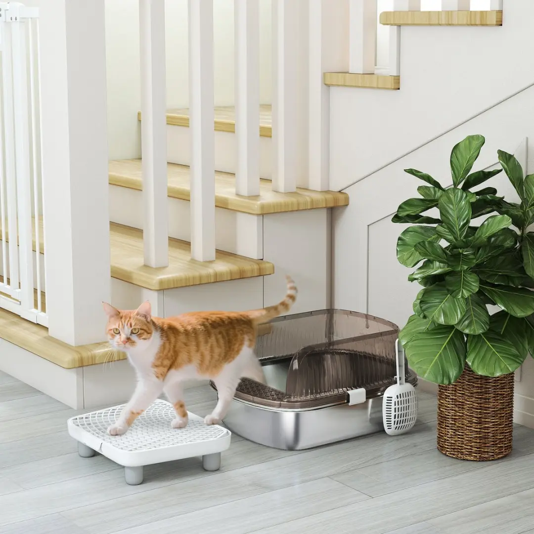 ECTEATOY Extra Grote Kattenbak 15L - Grijs - afbeelding 6 van 6