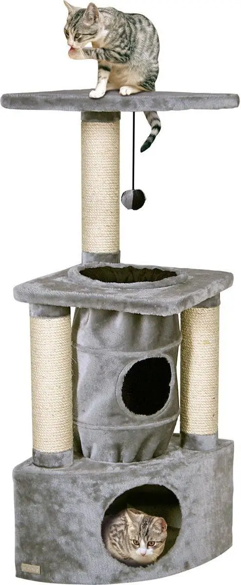 Flamingo Midas Grijs Krabpaal 38x38x105cm - 3 Ligplekken
