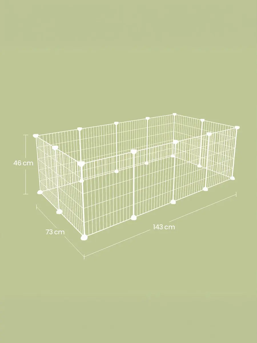 Songmics Hondenren Puppyren Metalen Rooster - 12 Stuks - Wit