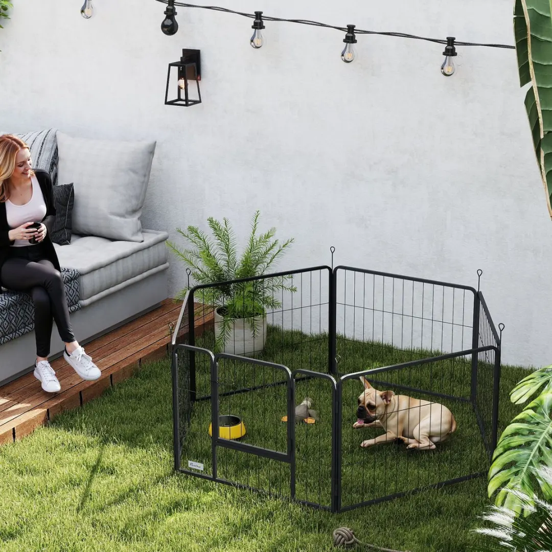 Pawhut Speelbox Huisdieren 160x80x60cm - Staal Grijs - afbeelding 6 van 6