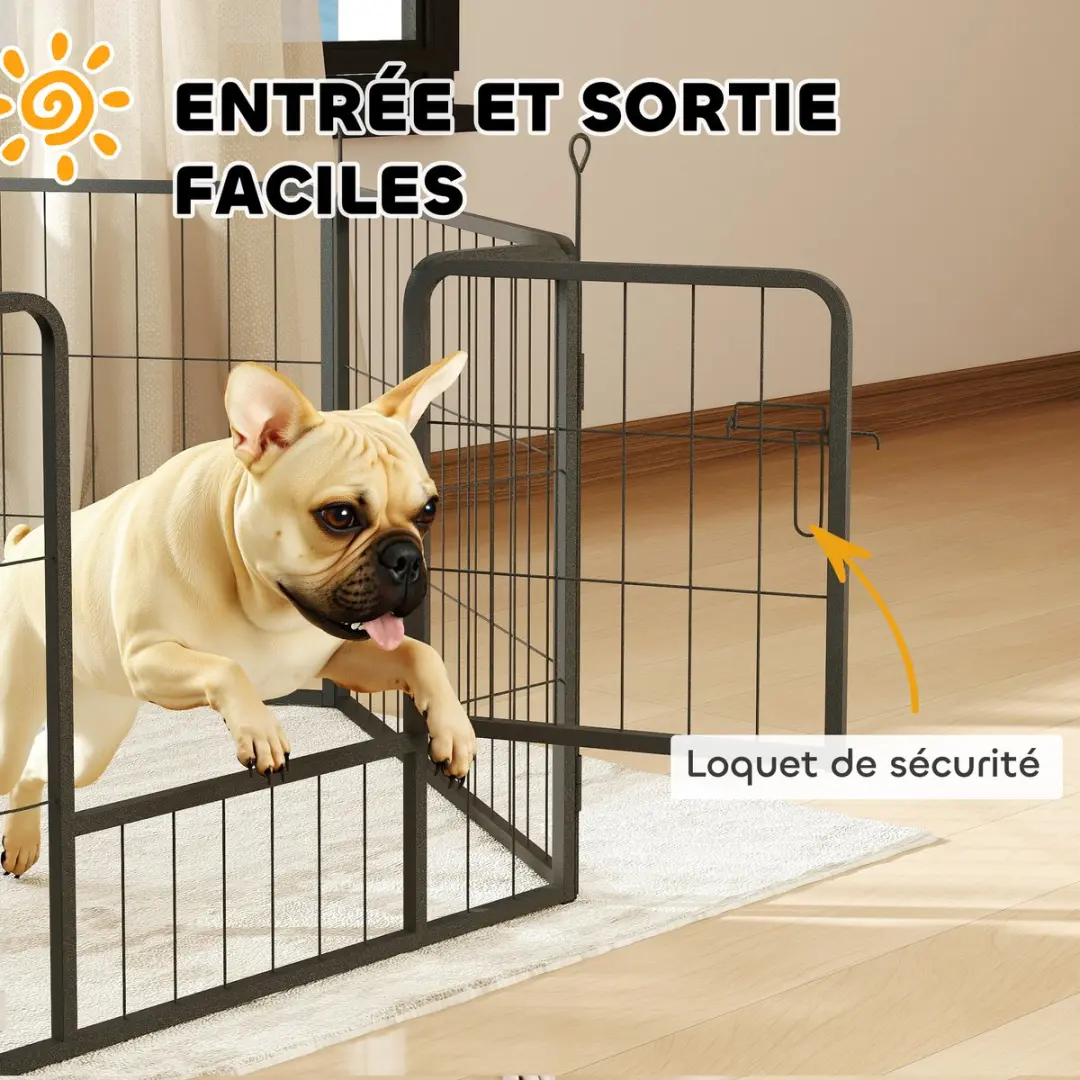 Pawhut Speelbox Huisdieren 160x80x60cm - Staal Grijs