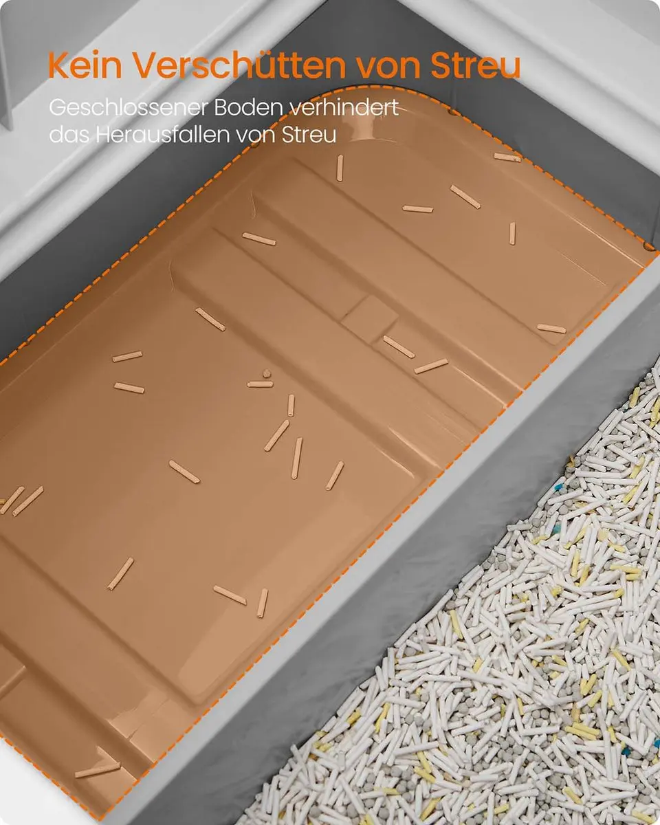Songmics Verborgen Kattenbak PPT001GD03 - 15kg - Lichtgrijs/Duifgrijs