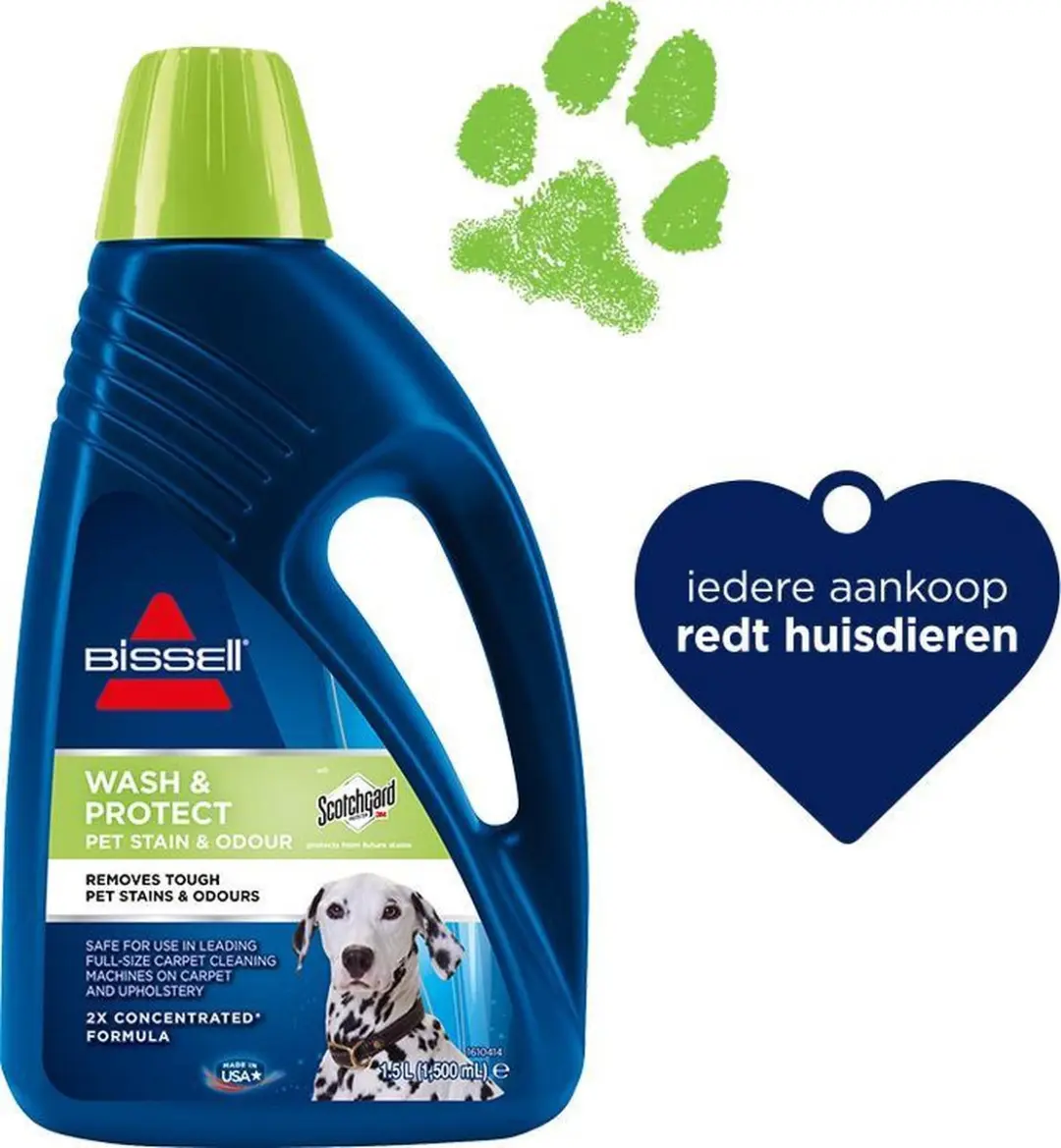BISSELL Wash & Protect Pet Tapijtreinigingsmiddel 1,5L