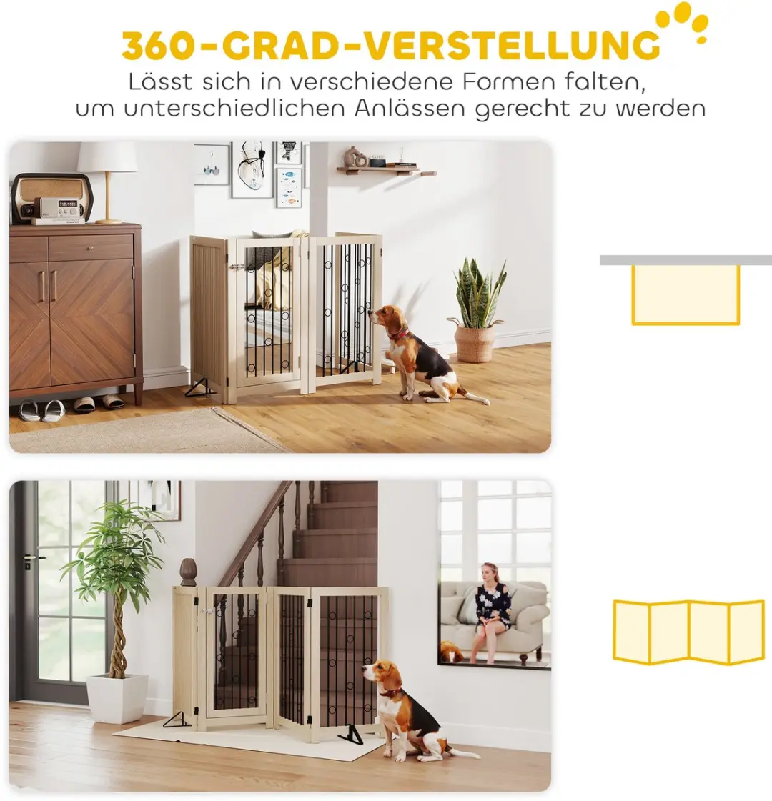 Pawhut Huisdierhek Eiken+Zwart 205x30,5x91,5cm - afbeelding 6 van 6