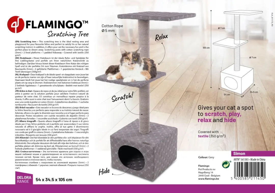 Flamingo Delora Simon Krabpaal - 105cm - Grijs