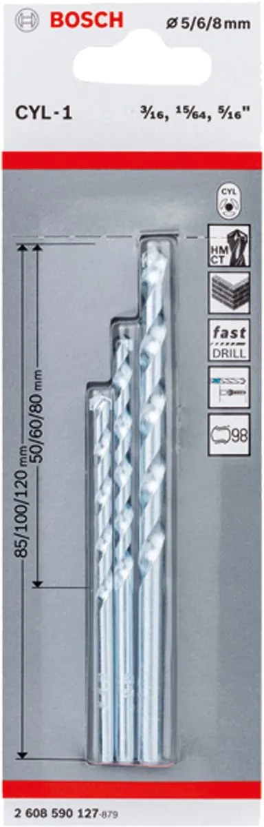 Bosch CYL-1 Metselboren Set 3-delig 5/6/8mm