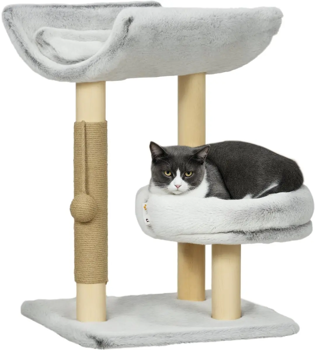 Pawhut Kattenboom 40x40x60cm Grijs
